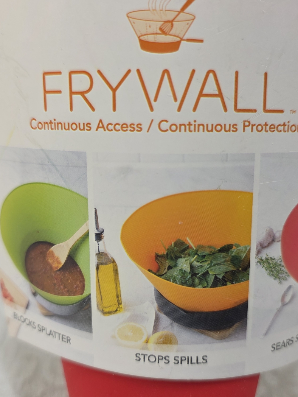 Frywall 10" Red Silicone Frywall - Splatter Protection - Picture 3 of 11
